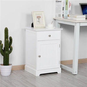  End Table with One Drawer and Slatted Door
