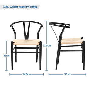 4PCS Weave Arm Chairs