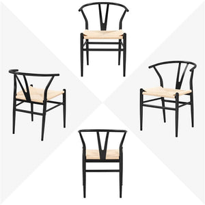 4PCS Weave Arm Chairs