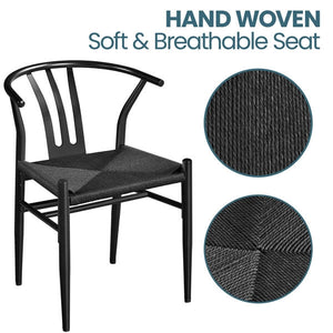 2PCS Weave Modern  Arm Chair with Open Backrest