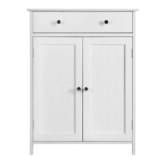 White Storage Cabinet with Drawer