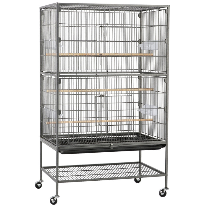 Wrought Steel Standing Large Flight Bird Cage 52-inch
