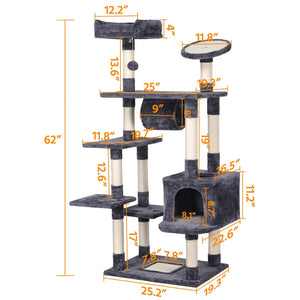 62-inch Large Cat Tree Tower Condo