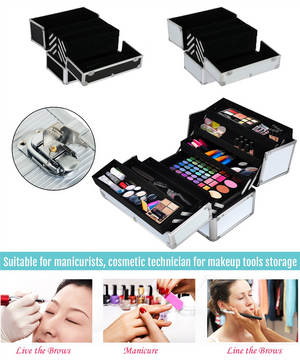 Lockable Makeup Box Aluminium Beauty Cosmetic Case