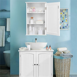 Louver Door Cabinet for Kitchen Living Room Bathroom Laundry Room