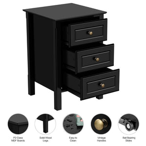 3-drawer Wood End Table