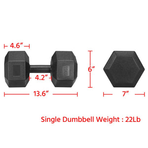 Set of 2 x 10kg/22lb Dumbbells
