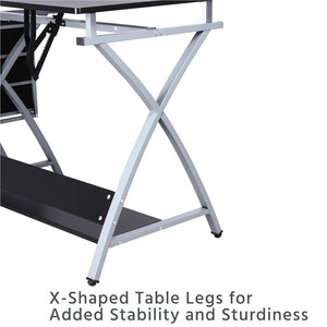 Adjustable Folding Drafting Table with Stool
